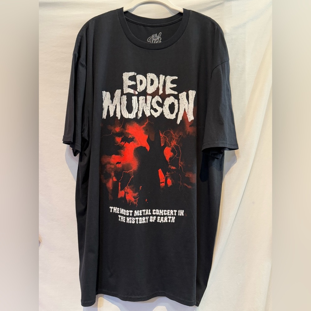 NEW - Stranger Things Eddie Munson Graphic Tee - Black and Red